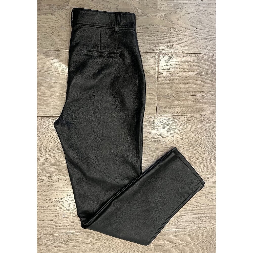 Aritzia Wilfred Melina Pant Faux Leather Black Straight Pants